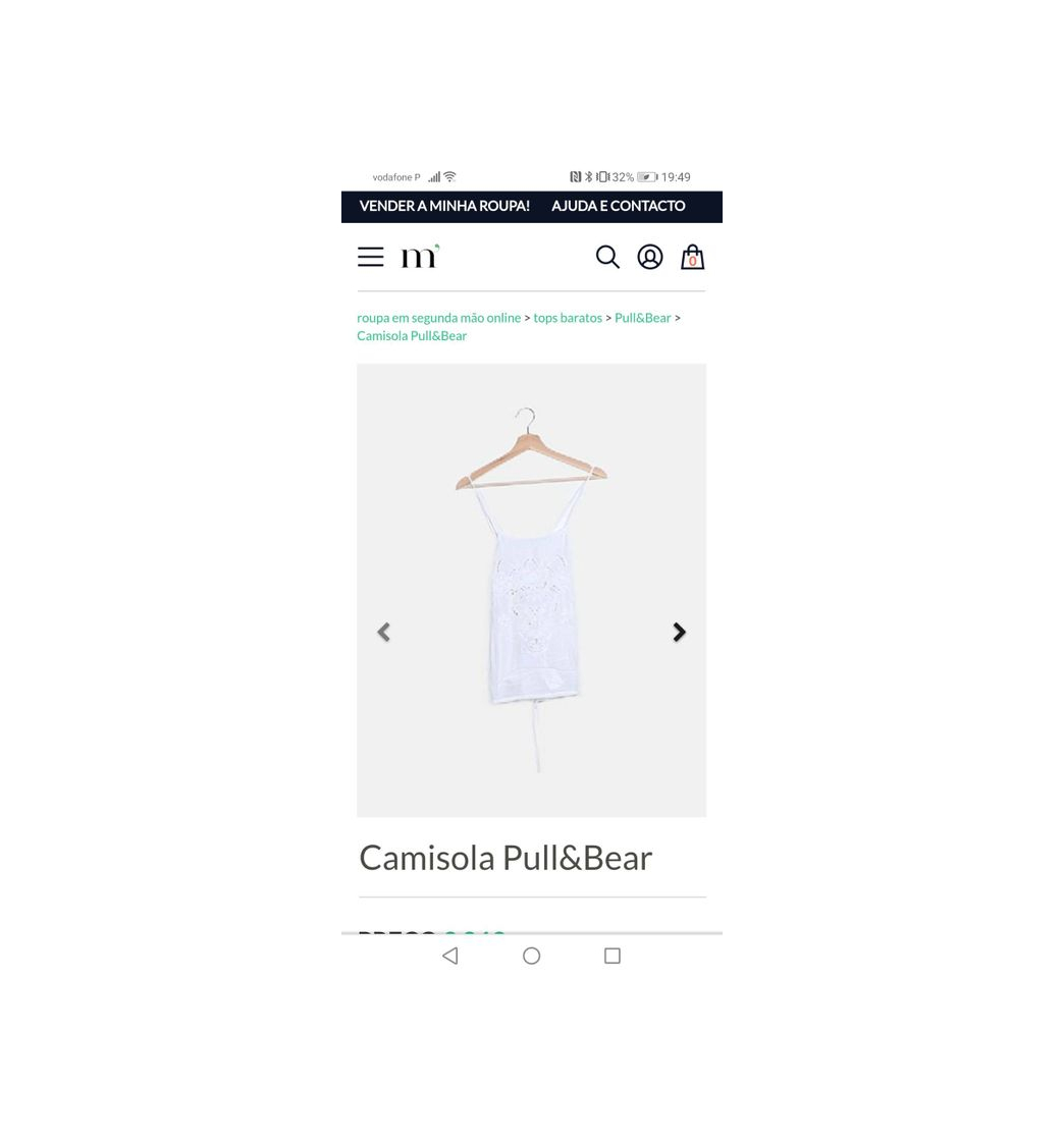 Product Top branco Pull&Bear 