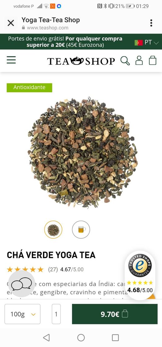 Moda Chá verde Yoga Tea