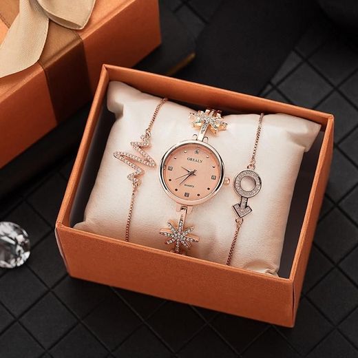Top hot watch woman gift set fashion wrist watch with jewelr