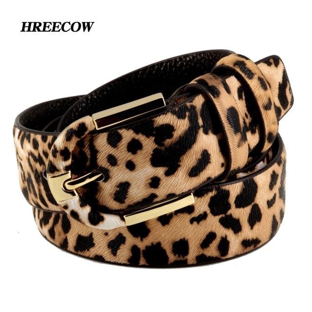 Fashion R$67.94 39% de desconto|Couro genuíno + pvc leopardo cinto d