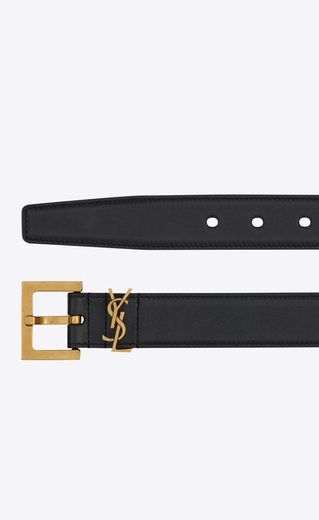 MONOGRAMME Belt with square buckle in smooth leather