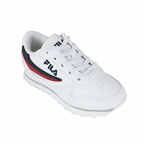 Zapatos Infantiles FILA Orbit Low de Cuero Blanco 1010783.98F