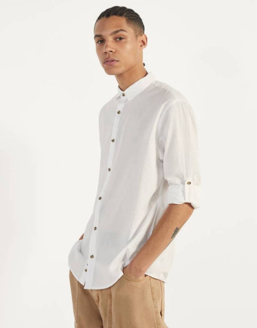 Camisa com manga roll up

