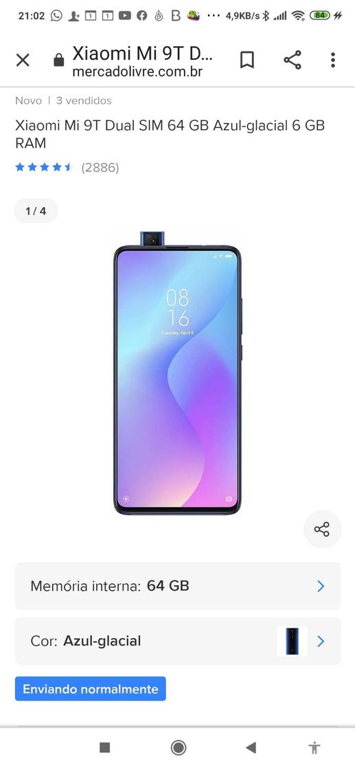 Fashion Xiaomi Mi 9T Dual SIM 64 GB Azul-glacial 6 GB RAM
O melhor♥️