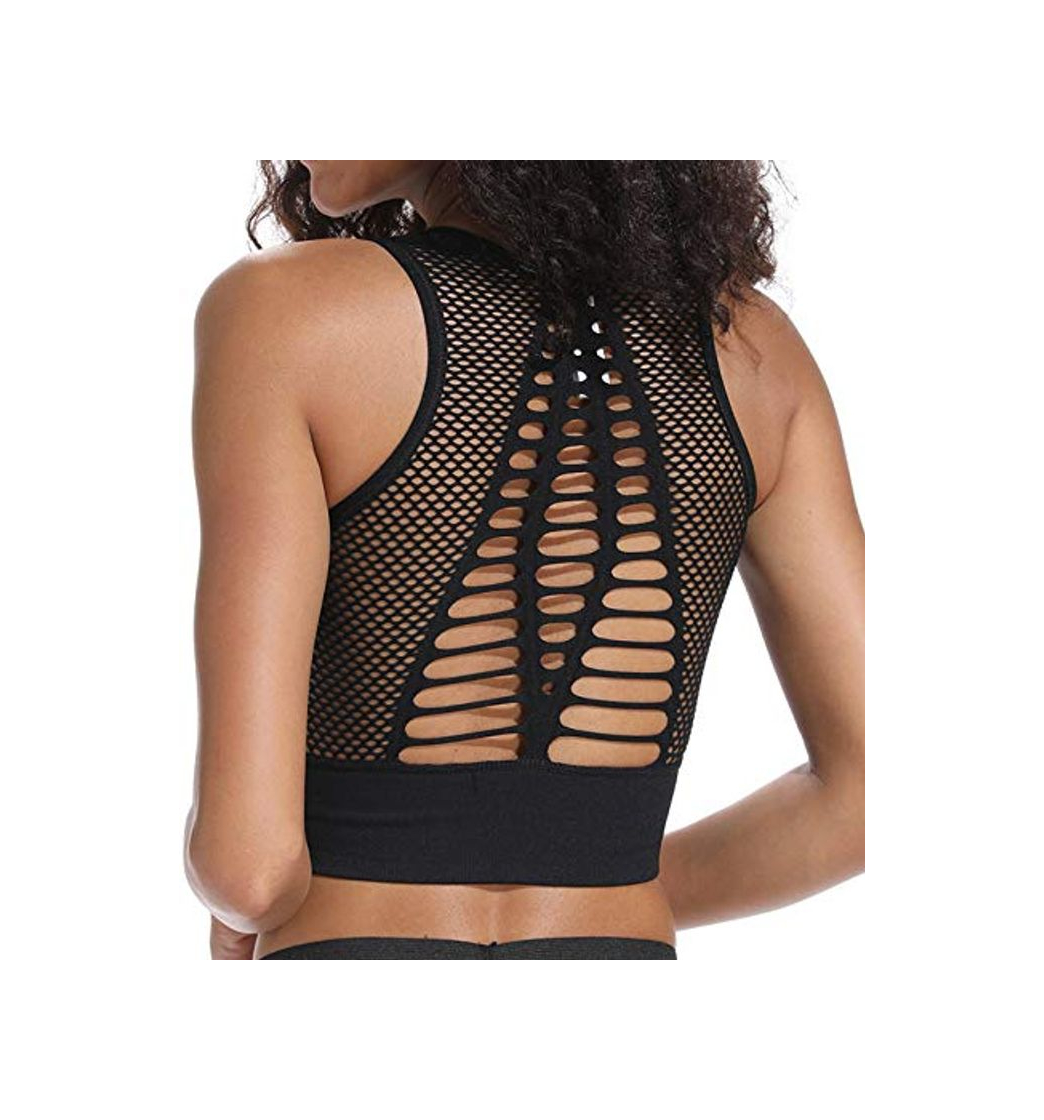 Social FITTOO Sujetador Deportivo Tops de Yoga Correr Gimnasio para Mujer 1690 Negro