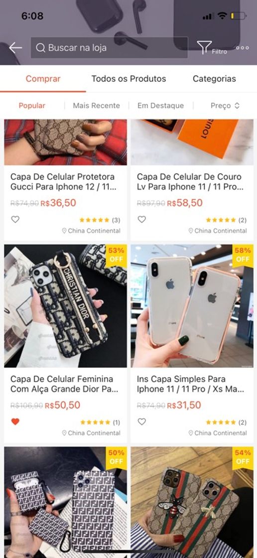 Moda Acessórios para celular 