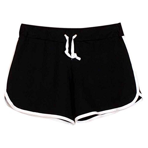 Fashion QIYUN.Z Mujeres del Lazo De La Cintura De Algodon Pantalones Cortos De