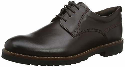 Rockport Marshall Plain Toe, Zapatos de Cordones Oxford para Hombre, Marrón