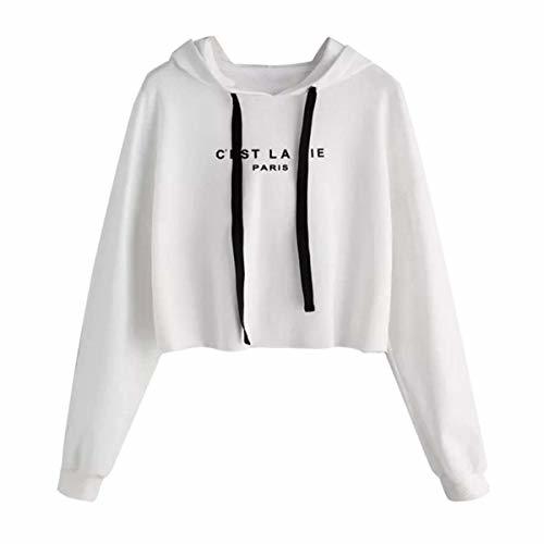 Fashion Women Sweatshirt Hoodies Short Letter Casual Long Sleeve Jumper Pullover Solid Blouse