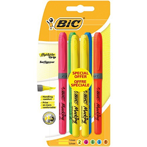 Social BIC Highlighter Grip Marcadores punta media