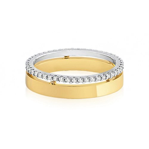 Aliança de Casamento Ouro Amarelo e Ouro Branco Love Me 