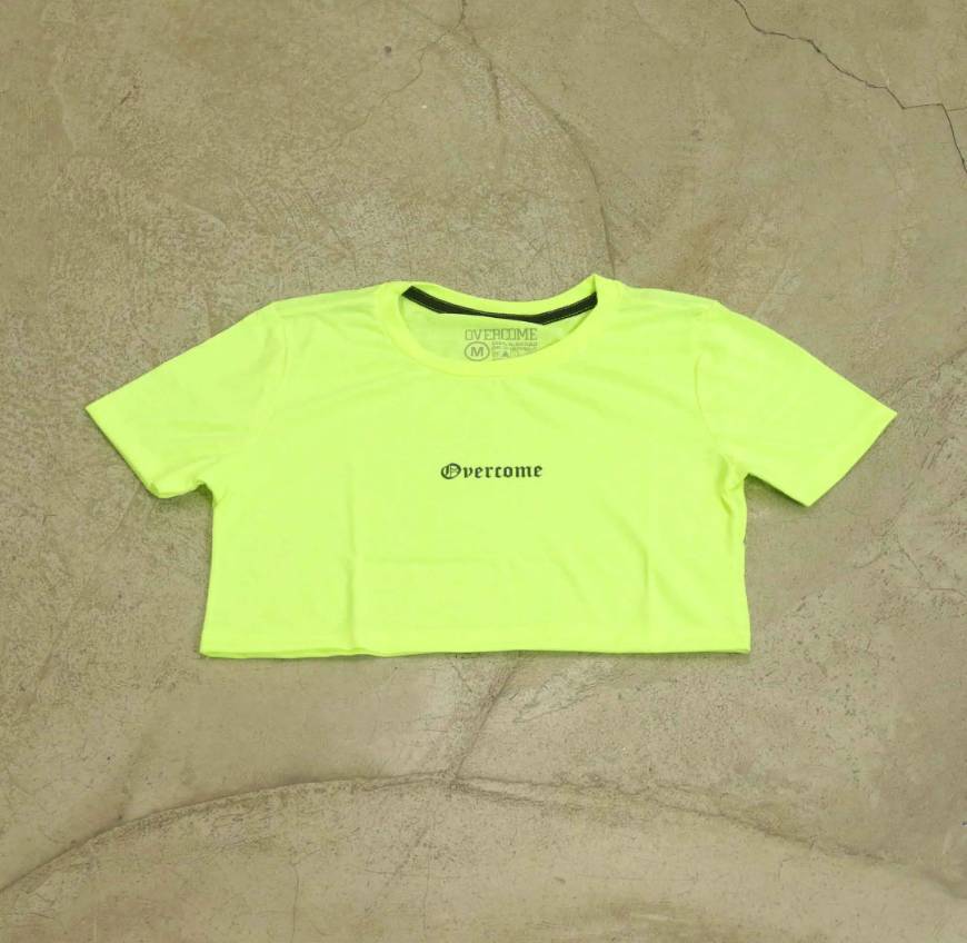 Cropped Overcome "New Script" Verde Neon



