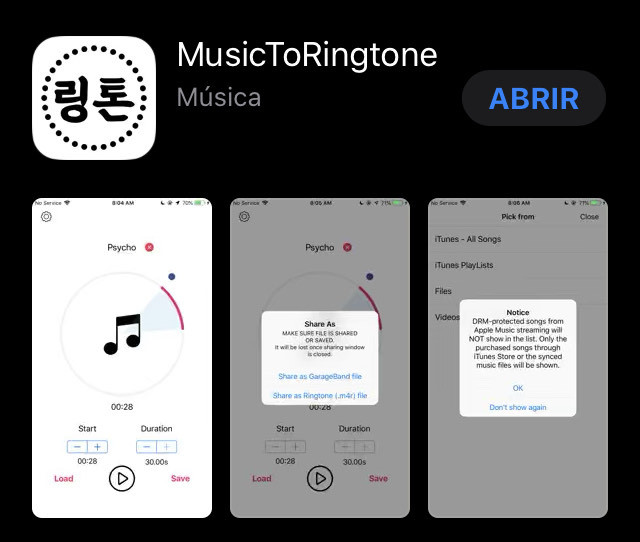 App Music to Ringtone