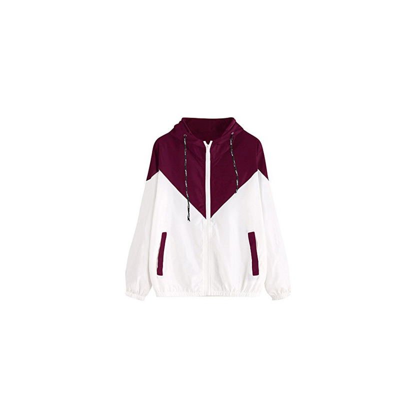 Moda Chaquetas de Mujer ️EUZeo Mujer Manga Larga Chandal Sportswear Cortaviento con Capucha