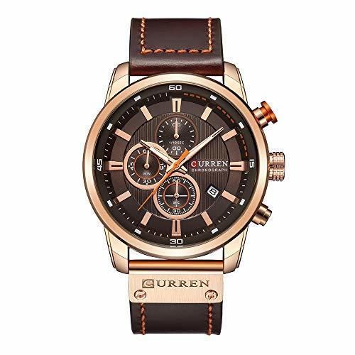 Curren - Reloj de Pulsera Deportivo para Hombre, Piel sintética, Informal, Resistente