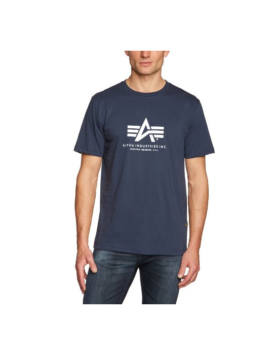 Moda Alpha Industries Basic T-Shirt, Camiseta para Hombre, Azul