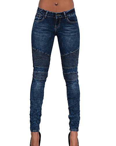 Lugar Kasen Mujer Pantalones Vaquero Skinny Push Up Pantalones Elástico Jeans Azul Marino