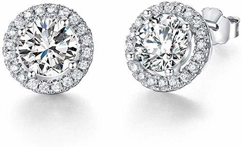 Social Simplicidad con Estilo Pendientes Pendientes de Mujer 925 Plata de Ley Circón