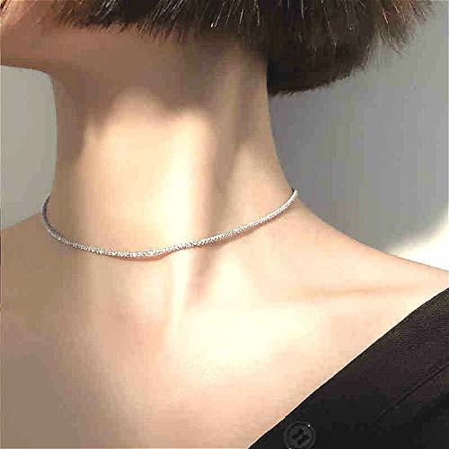 Lugares Collar De Cadena De Clavícula De Plata Esterlina Para Mujer