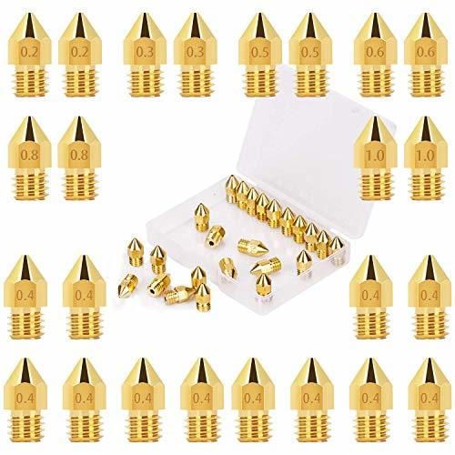 LUTER 24PCS MK8 Extrusor Impresora 3D Boquilla Nozzle 0.2 mm