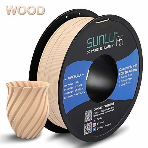 SUNLU WOOD 3D Printer Filament 1.75mm PLA Filament 1kg/Spool for 3D Printing