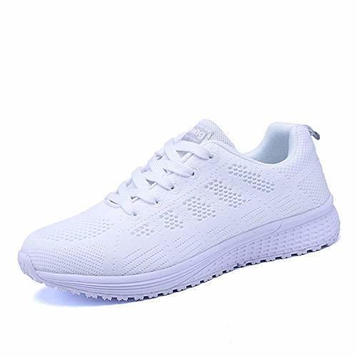 Zapatillas de Deportivos de Running para Mujer Gimnasia Ligero Sneakers Negro Azul