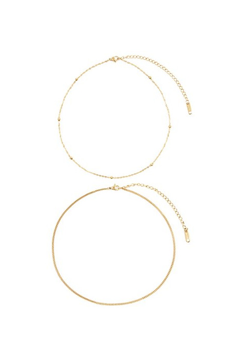 Social Happiness Boutique Damas Conjunto de Chokers Delicados Chapados en Oro