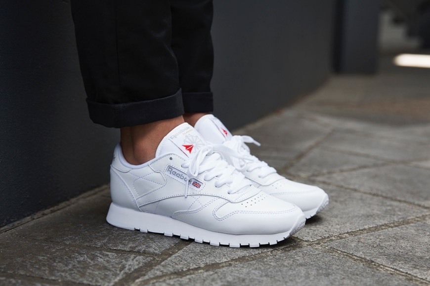 Social Reebok Classic Leather - Zapatillas de cuero para hombre, color blanco