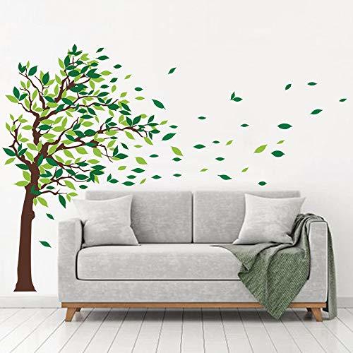 Place decalmile Pegatinas de Pared Arbol Verde Vinilos Decorativos Hojas Infantil Salón Dormitorio