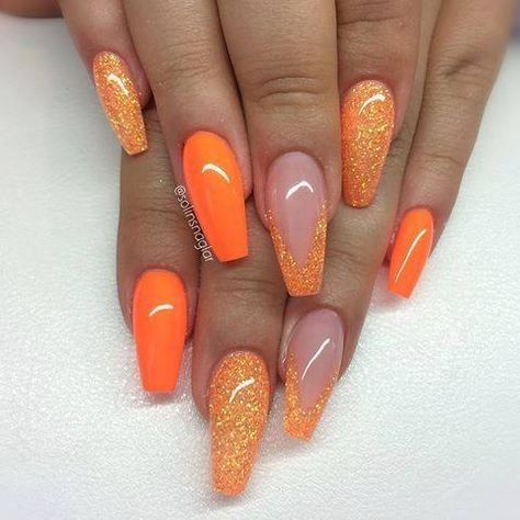 Moda Unhas de gel com brilhantes | Unhas acrílicas brilhantes, Unhas ...