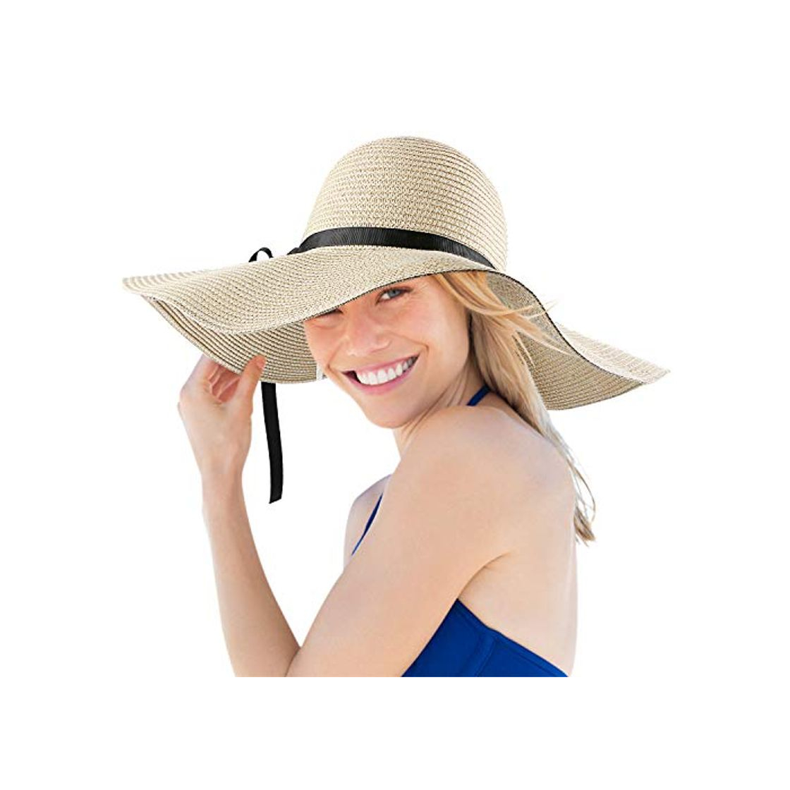 Social Sombrero De Paja, Mujer Sombreros De Playa De Verano De ala Ancha