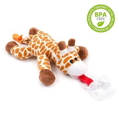 Chupete con jirafa BabyHuggle - Chupeta con peluche para bebé