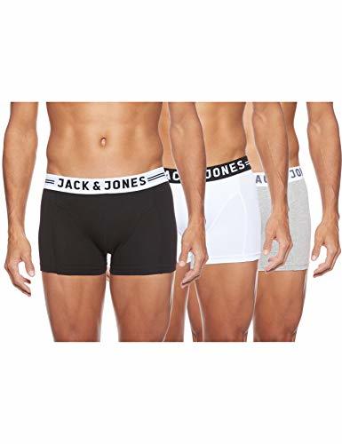 Social JACK & JONES Sense Trunks 3-Pack Bóxer, Light Grey Melange, Large