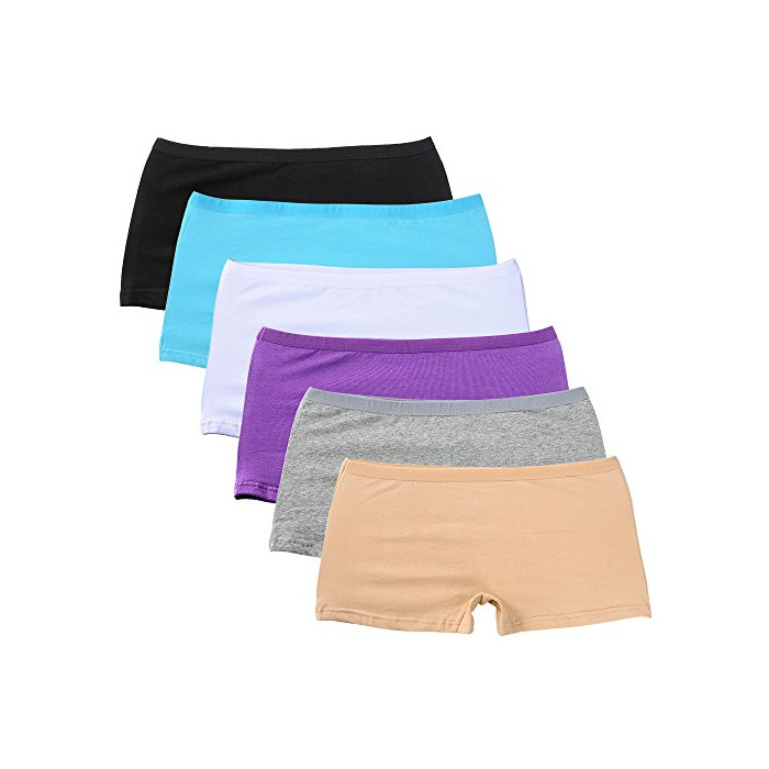 Social Closecret Lencería para Mujer Paquete de 6 Comfort Soft Boyshorts Bragas de