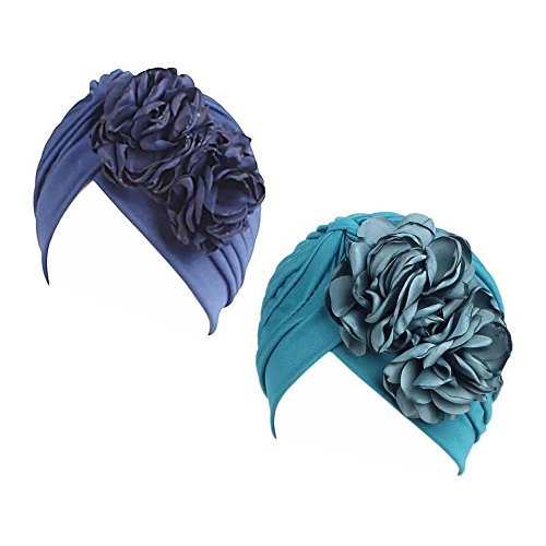 Social Gorra Beanie De Tela con Flor Color Liso Turbante para Cabeza De