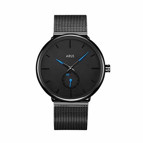 Product Reloj Hombre de Malla Negro de Pulsera de Moda para Hombre Reloj