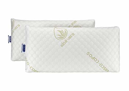 Social Todocama - Almohada viscoelástica Aloe Vera con Copos 100% viscoelásticos. Tejido Strech