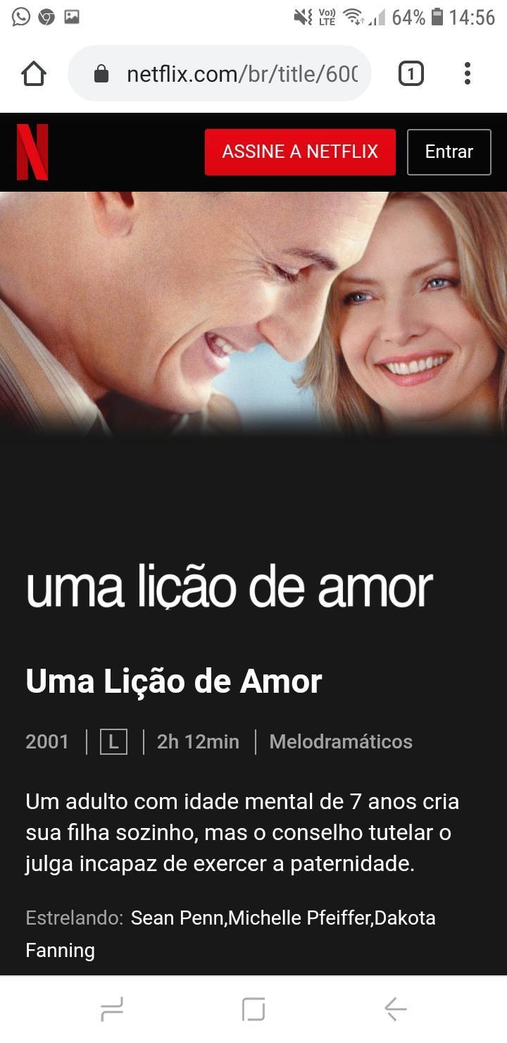 Película Uma lição de amor 