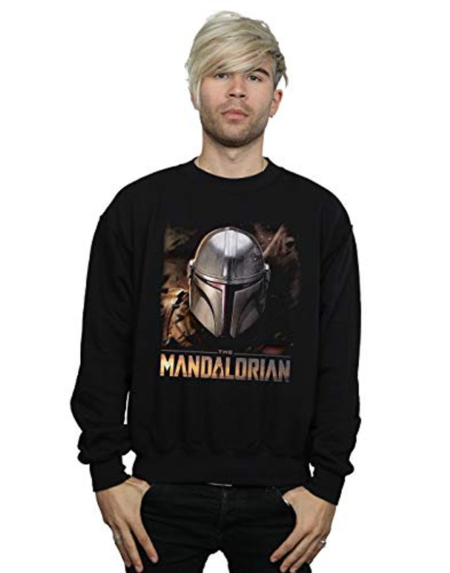 Fashion Star Wars Hombre The Mandalorian Helmet Camisa De Entrenamiento Negro XXXX