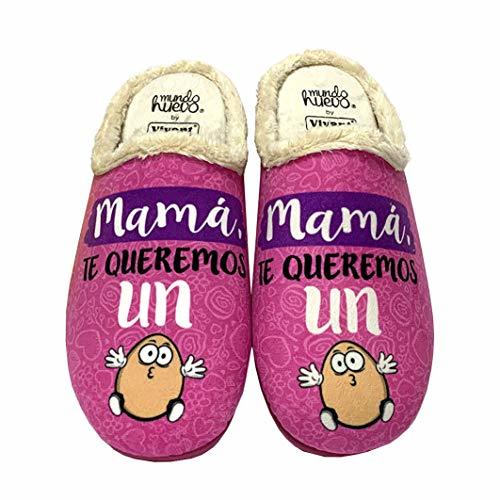 Place Zapatillas de casa Mamá te Queremos un Huevo Fucsia Talla 37