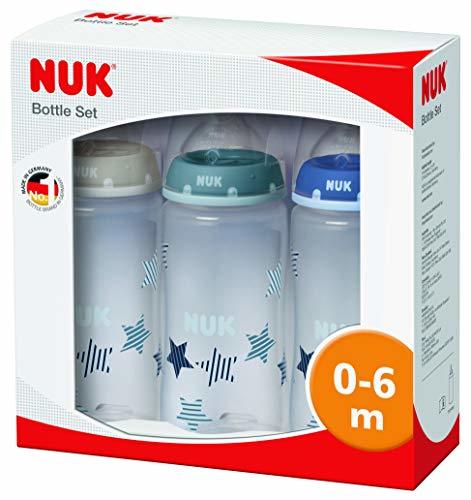 Social NUK - Pack de 3 Biberones con Tetina de Silicona para Bebés