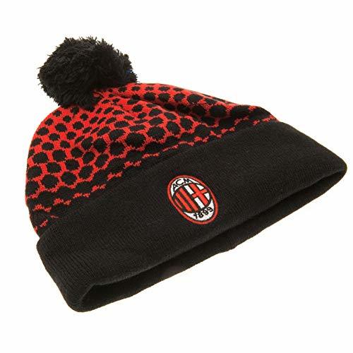 Lugar AC Milan FC Rojo Negro Bobble el Sombrero Gorro de Punto Oficial