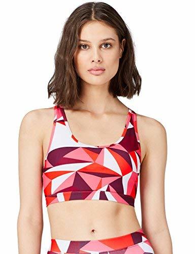 Product Activewear Sujetador Deportivo con Estampado y Tiras Cruzadas Mujer, Rojo