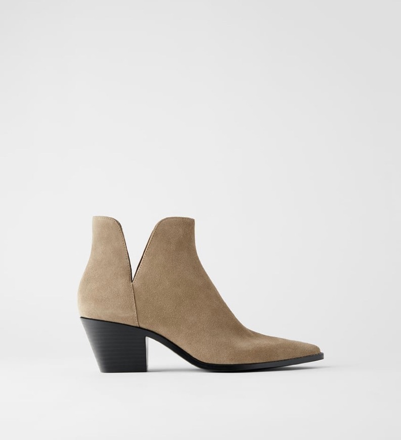 Social Botas de pele com tacão cowboy 
