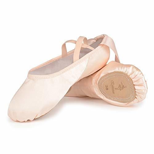 Bezioner Zapatillas de Ballet Suela Partida Satín Zapatos de Danza y Gimnasia