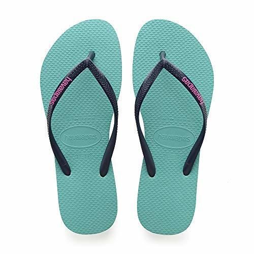 Havaianas Slim Logo, Chanclas para Mujer, Verde