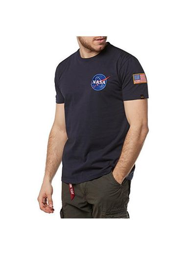 ALPHA INDUSTRIES Space Shuttle T Sr Camiseta de Manga Corta, Azul