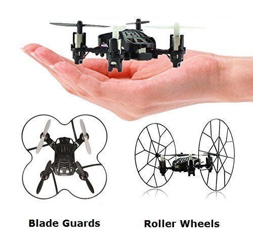 Top Race Micro-Drone Quadcopter de 4 canales con ruedas
