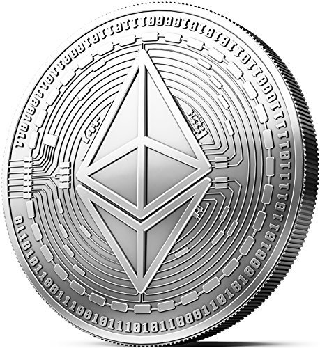 Lugar Moneda física de Ethereum revestida en plata auténtico. Una verdadera pieza de