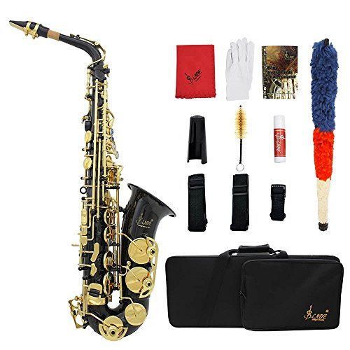LADE Saxofón Eb E-Flat Alto Latón Grabado Botones Shell del Olmo Instrumento